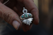 Load image into Gallery viewer, The Looking Glass Diamond and Turquoise Ring