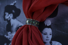 Load image into Gallery viewer, Turquoise and Diamonds Ruffle Ring
