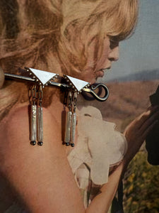 Silver Dotted Triangles and Pearl Studs