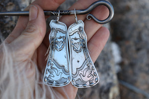 Silver Chap Dove Earrings
