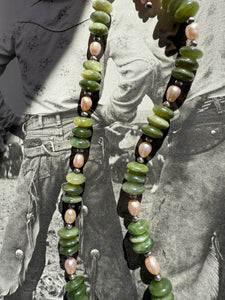Jade and Pearl Tulip Necklace