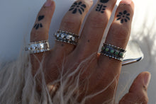 Load image into Gallery viewer, Turquoise and Diamonds Ruffle Ring
