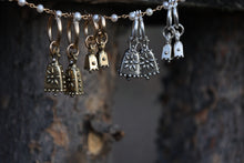 Load image into Gallery viewer, *Pre-Order* Silver Flower Bell Earrings
