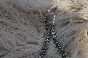 *PRE ORDER* Silver Flower Bead Necklace