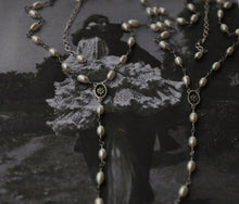 Load image into Gallery viewer, **custom for Sareha*Silver Flower and Pearl Lariat

