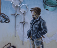 Load image into Gallery viewer, Hand Forged Cross Earrings
