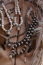 Load image into Gallery viewer, Silver Flower Lariat with Pearls *Pre-Order*
