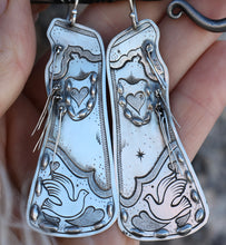 Load image into Gallery viewer, Silver Chap Dove Earrings
