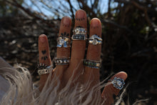 Load image into Gallery viewer, Turquoise and Diamonds Ruffle Ring
