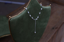 Load image into Gallery viewer, **custom for Sareha*Silver Flower and Pearl Lariat
