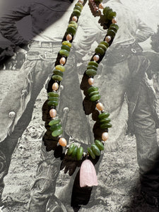 Jade and Pearl Tulip Necklace