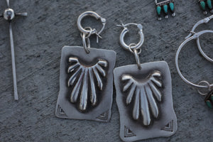 Silver Stamp Starburst Earrings