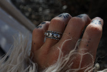 Load image into Gallery viewer, Antiqued Silver Diamond Ruffle Ring

