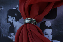 Load image into Gallery viewer, Turquoise and Diamonds Ruffle Ring
