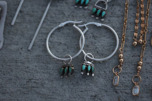 Golden Hoops with Moissanite Drops