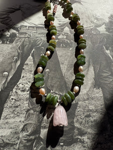Jade and Pearl Tulip Necklace
