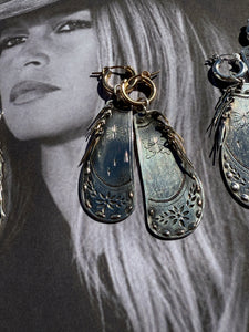 Gold and Silver Chap Earrings
