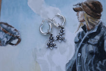 Load image into Gallery viewer, *Pre Order* Silver Flower Hoops

