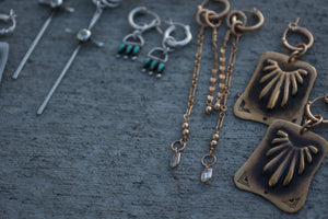 Golden Hoops with Moissanite Drops
