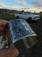 Load image into Gallery viewer, Sterling Silver Hand Engraved Cuff

