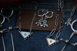 Dotted Triangle Diamond Necklace