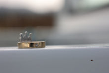 Load image into Gallery viewer, Half Moon Diamond with Turquoise Crown 14kt Ring

