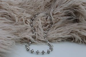 *PRE ORDER* Silver Flower Beads and Pearl Necklace