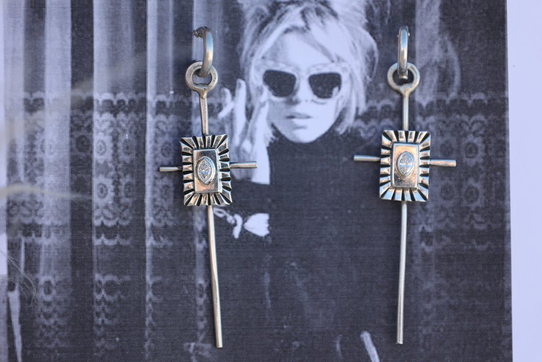 1 Carat Diamond Cross Earrings