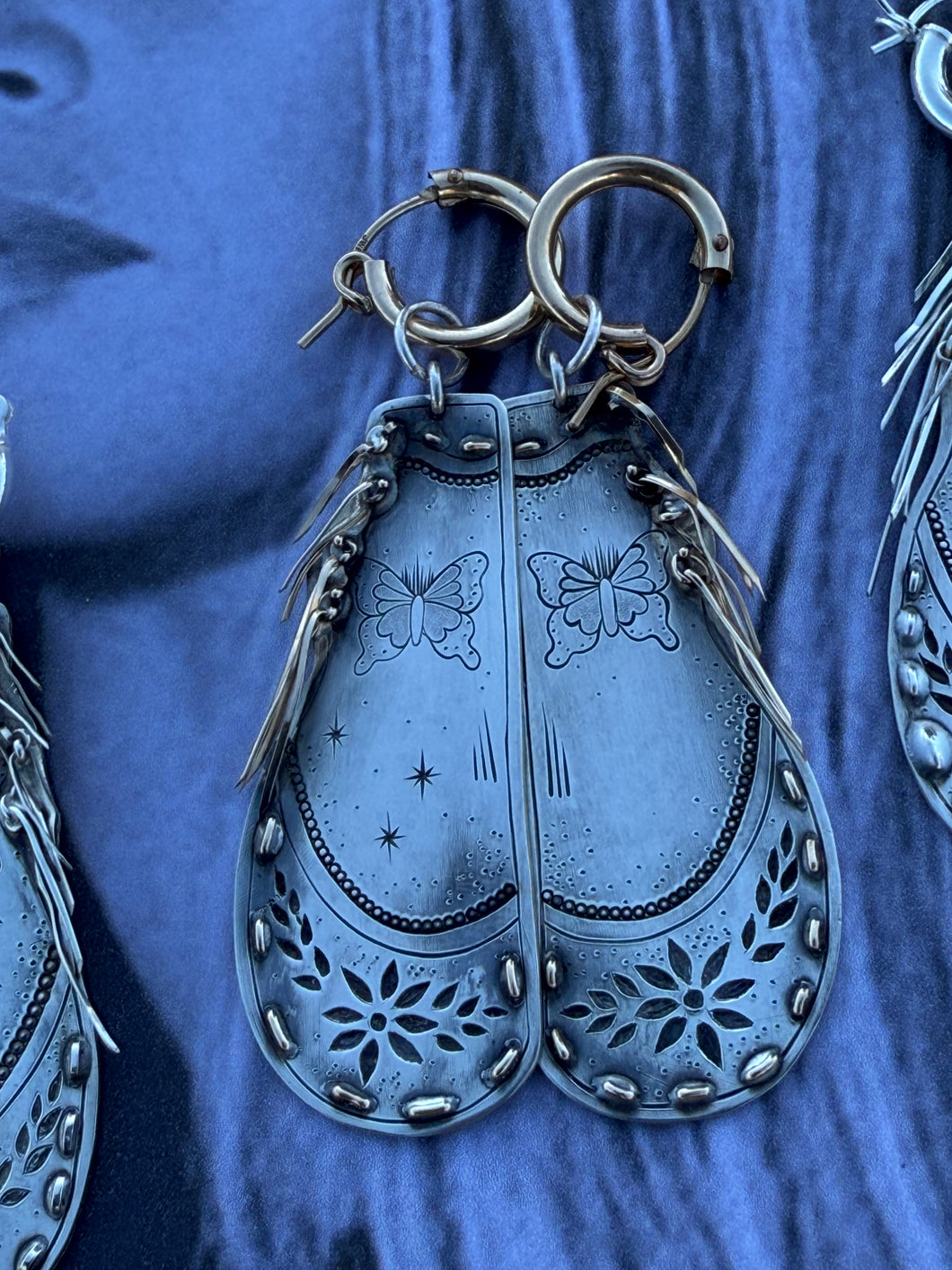 Gold and Silver Chap Earrings