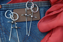 Load image into Gallery viewer, Hand Forged Cross Earrings
