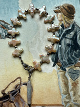 Load image into Gallery viewer, *PRE ORDER* Pearl Cross and Silver Bracelet
