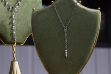 Load image into Gallery viewer, Silver Flower Lariat with Pearls *Pre-Order*
