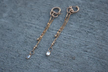 Load image into Gallery viewer, Golden Hoops with Moissanite Drops
