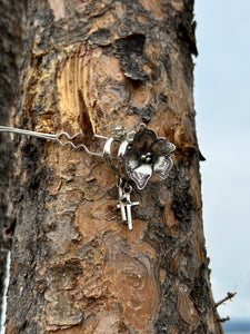 Silver Cross Hoops