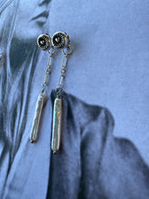 Load image into Gallery viewer, *Preorder* Stamped Silver Pearl Drops

