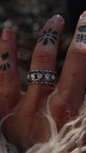 Load and play video in Gallery viewer, Antiqued Silver Diamond Ruffle Ring
