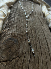 Load image into Gallery viewer, Pre Order for Medium Length Lariat Style Pearl Chain Necklace
