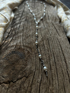 Pre Order for Medium Length Lariat Style Pearl Chain Necklace