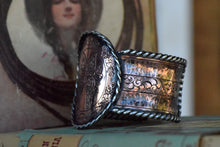 Load image into Gallery viewer, Copper Butterfly Cuff with Sterling Silver Rope Border
